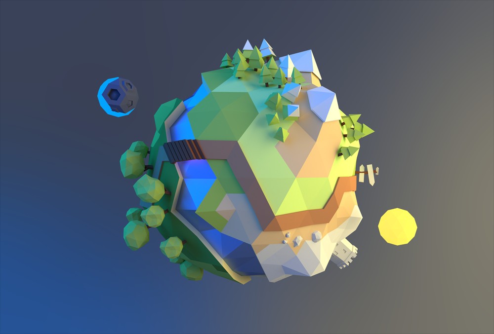 Low poly tiny planet preview image 1